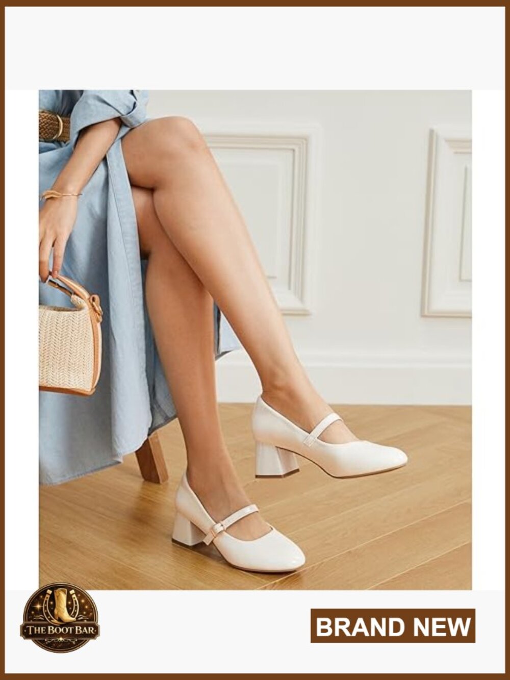Chunky Mary Jane Pumps with Block Heel and Adjustable Strap - Picture 3 of 7